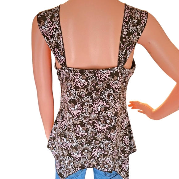 Wmns Asymmetrical Floral Tank Fairycore Sweetheart Sz XL Whimsigoth y2k 90s - Picture 3 of 12